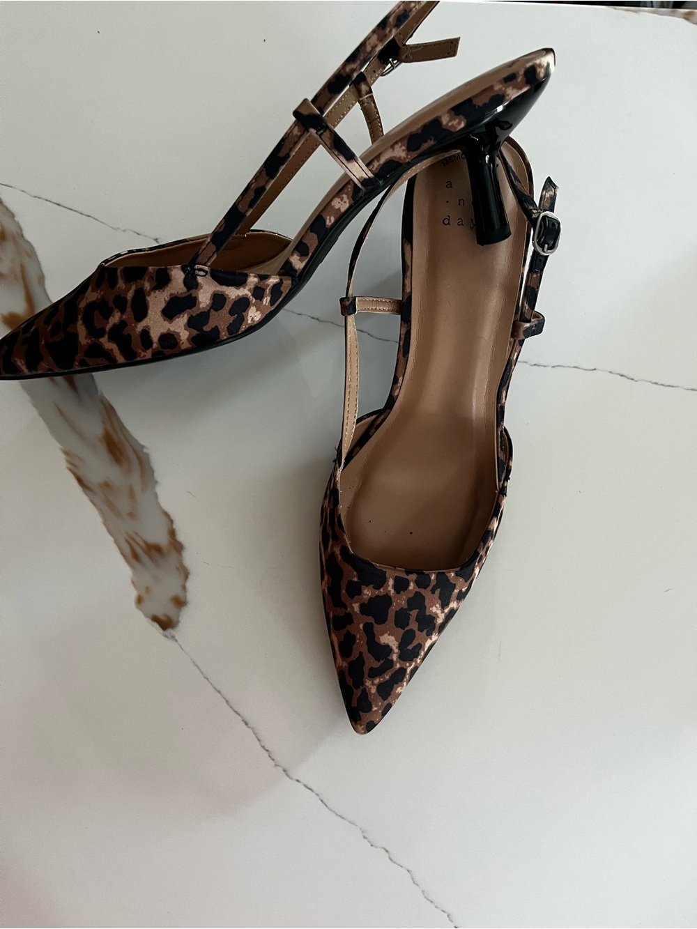 a new day Leopard-Print Pointed Slingback Heels - Brown/Black - Picture 5 of 6